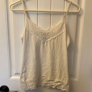 White House Black Market Cream Lace Cami